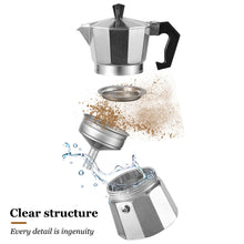 Load image into Gallery viewer, Mocha Coffee Pots Italian Aluminum Octagonal Pot Coffee Cup Maker Tea Maker Portable Coffee Maker
