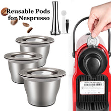 Load image into Gallery viewer, Reusable Pods for Nespresso Reusable Stainless Steel Capsule Crema Espresso Coffee Filters Reusable Pods Coffee Accessories
