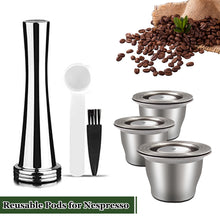 Load image into Gallery viewer, Reusable Pods for Nespresso Reusable Stainless Steel Capsule Crema Espresso Coffee Filters Reusable Pods Coffee Accessories
