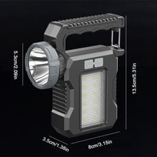 Load image into Gallery viewer, Multifunctional Dual Light Source Solar Searchlight With Hook Outdoor COB Portable Patrol Light Type-C Charging
