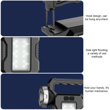 Load image into Gallery viewer, Multifunctional Dual Light Source Solar Searchlight With Hook Outdoor COB Portable Patrol Light Type-C Charging

