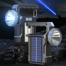 Load image into Gallery viewer, Multifunctional Dual Light Source Solar Searchlight With Hook Outdoor COB Portable Patrol Light Type-C Charging
