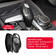 Load image into Gallery viewer, 2Pcs/3Pcs Car Gear Shift Knob Cover Trim Styling Accessories Carbon Fiber Black For BMW 5 7 Series 6GT X3 X4
