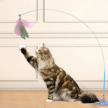 Load image into Gallery viewer, Funny Cat Stick Toy with Detachable Teaser Wand And Sucker Base Interactive Fluffy Feather Kitten Play Toy for Cat Supplies
