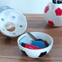 Load image into Gallery viewer, Cute football shape Pen Holder Multifunctional Children's Desktop Ornament Large Capacity Stationery Storage Box Organizer
