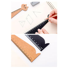 Load image into Gallery viewer, 15cm Cute Cat Straight Ruler Wooden Kawaii Tools Stationery Cartoon Drawing Gift Korean Office School Measuring
