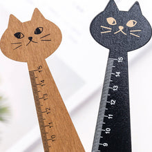 Load image into Gallery viewer, 15cm Cute Cat Straight Ruler Wooden Kawaii Tools Stationery Cartoon Drawing Gift Korean Office School Measuring
