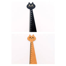 Load image into Gallery viewer, 15cm Cute Cat Straight Ruler Wooden Kawaii Tools Stationery Cartoon Drawing Gift Korean Office School Measuring
