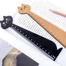Load image into Gallery viewer, 15cm Cute Cat Straight Ruler Wooden Kawaii Tools Stationery Cartoon Drawing Gift Korean Office School Measuring
