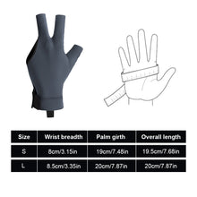 Load image into Gallery viewer, 1PC Professional Three-Finger Billiard Gloves For Left Hand Non-Slip Breathable Leak Finger Sports Gloves Self-Adhesive Cloth Fixed Billiard Supplies
