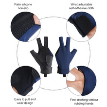 Load image into Gallery viewer, 1PC Professional Three-Finger Billiard Gloves For Left Hand Non-Slip Breathable Leak Finger Sports Gloves Self-Adhesive Cloth Fixed Billiard Supplies
