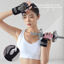 Load image into Gallery viewer, 1 Pair Half Finger Fitness Gloves With Pressure Wrist Strap Non-Slip Wear-Resistant Outdoor Sports Cycling Gloves
