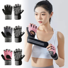 Load image into Gallery viewer, 1 Pair Half Finger Fitness Gloves With Pressure Wrist Strap Non-Slip Wear-Resistant Outdoor Sports Cycling Gloves
