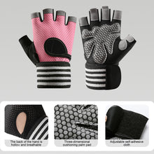 Load image into Gallery viewer, 1 Pair Half Finger Fitness Gloves With Pressure Wrist Strap Non-Slip Wear-Resistant Outdoor Sports Cycling Gloves
