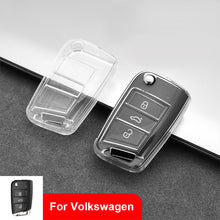 Load image into Gallery viewer, TPU Soft Car Transparent Key Case Remote Control Protect Cover Auto Accessories For VW Volkswagen SEAT Ateca Leon FR 2 Ibiza Golf 7 MK7 Tiguan MK2 Skoda Octavia
