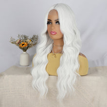 Load image into Gallery viewer, Front Lace Wig with Small Lace Cross Dyed Long Curly Hair Gradient Dyed Curly Wig Synthetic Full Top Women's Wig Cover

