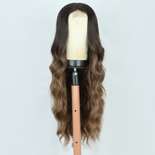 Load image into Gallery viewer, Front Lace Wig with Small Lace Cross Dyed Long Curly Hair Gradient Dyed Curly Wig Synthetic Full Top Women's Wig Cover

