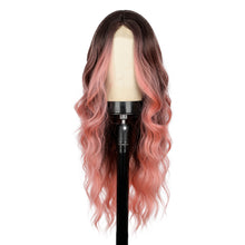 Load image into Gallery viewer, Front Lace Wig with Small Lace Cross Dyed Long Curly Hair Gradient Dyed Curly Wig Synthetic Full Top Women's Wig Cover
