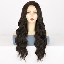 Load image into Gallery viewer, Front Lace Wig with Small Lace Cross Dyed Long Curly Hair Gradient Dyed Curly Wig Synthetic Full Top Women's Wig Cover
