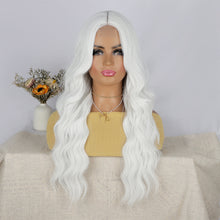 Load image into Gallery viewer, Front Lace Wig with Small Lace Cross Dyed Long Curly Hair Gradient Dyed Curly Wig Synthetic Full Top Women's Wig Cover

