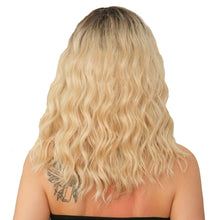 Load image into Gallery viewer, Female Wig S Split Seam Dyed Water Ripple Brown Black Gradient Gold Headband Wavy Curly Medium Long Hair Wig
