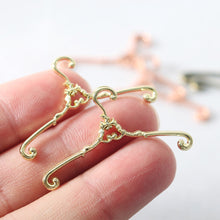 Load image into Gallery viewer, Dollhouse Retro Metal Hanger Cotton Doll Small Cloth Barbie Pet Clothes Storage Clothes Support
