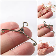 Load image into Gallery viewer, Dollhouse Retro Metal Hanger Cotton Doll Small Cloth Barbie Pet Clothes Storage Clothes Support
