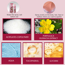 Load image into Gallery viewer, 100ml Body Glitter Highlighter Shiny Glitter Spray Body Spray Womens Face Glitter Quick-Dry Waterproof Fairy Body Shimmery Spray
