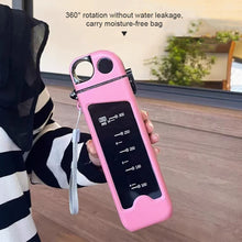 Load image into Gallery viewer, 350ml Plastic Water Bottle Leak-proof Square Cup Sports Bottle with Lockable Lid Measurements for Outdoor Sports Travel Cup
