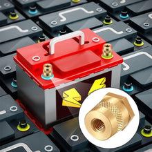 Load image into Gallery viewer, Pair M6 M8 Car Battery Pole Adapter Brass Battery Terminal Connector Thread Positive Negative Battery Post Connector Terminal Adapter
