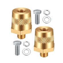 Load image into Gallery viewer, Pair M6 M8 Car Battery Pole Adapter Brass Battery Terminal Connector Thread Positive Negative Battery Post Connector Terminal Adapter
