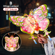 Load image into Gallery viewer, New Year Gift Kids DIY Glowing Butterfly Wings Set with Light Girls Butterfly Dress Party Costume Children Fairy Props Christmas
