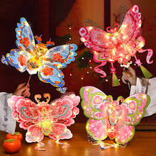 Load image into Gallery viewer, New Year Gift Kids DIY Glowing Butterfly Wings Set with Light Girls Butterfly Dress Party Costume Children Fairy Props Christmas
