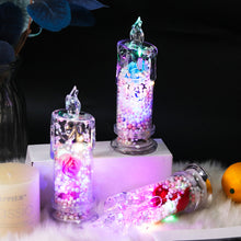 Load image into Gallery viewer, Flameless LED Electronic Candle Light Clear Rose Night Light Valentines Day Gift Romantic Atmosphere Light Bedroom Home Decor

