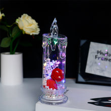 Load image into Gallery viewer, Flameless LED Electronic Candle Light Clear Rose Night Light Valentines Day Gift Romantic Atmosphere Light Bedroom Home Decor
