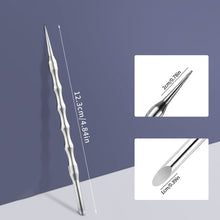 Load image into Gallery viewer, Double-ended Stainless Steel Manicure Steel Push Exfoliating Skin Polishing Nails Spot Drill Multifunctional Nail Art Accessory
