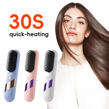 Load image into Gallery viewer, Negative Ion Wireless Hair Straightener Rechargeable Portable Dual-purpose Ceramic Heating Hair Straightener Curling Iron
