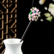 Load image into Gallery viewer, Tassel Hairpin Multiple Flower Shapes Wooden Updo Hair Clasp Retro Minimalist Temperamental Headwear Hair Accessory for Women
