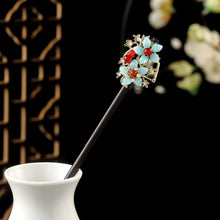 Load image into Gallery viewer, Tassel Hairpin Multiple Flower Shapes Wooden Updo Hair Clasp Retro Minimalist Temperamental Headwear Hair Accessory for Women
