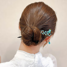 Load image into Gallery viewer, Tassel Hairpin Multiple Flower Shapes Wooden Updo Hair Clasp Retro Minimalist Temperamental Headwear Hair Accessory for Women
