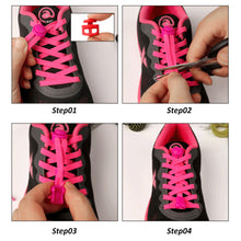 Load image into Gallery viewer, Colorful Elastic Band Round Spring Buckle Shoelaces Easy Convenient No-tie Shoelaces Casual Sports Shoes Shoelaces for Adult Children
