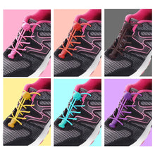 Load image into Gallery viewer, Colorful Elastic Band Round Spring Buckle Shoelaces Easy Convenient No-tie Shoelaces Casual Sports Shoes Shoelaces for Adult Children
