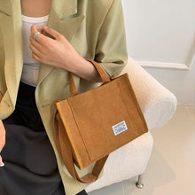 Load image into Gallery viewer, Multicoloured Corduroy Handbag Adjustable Shoulder Bag Comfortable Portable Large Capacity Wrist Bag Casual Crossbody Bag
