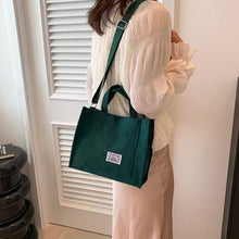 Load image into Gallery viewer, Multicoloured Corduroy Handbag Adjustable Shoulder Bag Comfortable Portable Large Capacity Wrist Bag Casual Crossbody Bag
