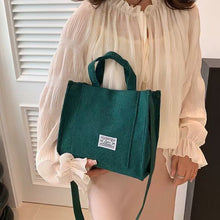 Load image into Gallery viewer, Multicoloured Corduroy Handbag Adjustable Shoulder Bag Comfortable Portable Large Capacity Wrist Bag Casual Crossbody Bag

