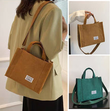 Load image into Gallery viewer, Multicoloured Corduroy Handbag Adjustable Shoulder Bag Comfortable Portable Large Capacity Wrist Bag Casual Crossbody Bag

