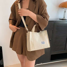 Load image into Gallery viewer, Multicoloured Corduroy Handbag Adjustable Shoulder Bag Comfortable Portable Large Capacity Wrist Bag Casual Crossbody Bag
