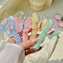 Load image into Gallery viewer, Embroidered Butterfly Telephone Wire Hair Band Simple Sweet Braided Hair Tie Highly Elastic Creative Ponytail Headwear
