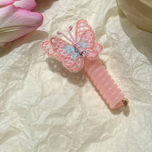 Load image into Gallery viewer, Embroidered Butterfly Telephone Wire Hair Band Simple Sweet Braided Hair Tie Highly Elastic Creative Ponytail Headwear
