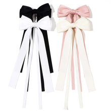 Load image into Gallery viewer, Multicoloured Double Ribbon Bowknot Hair Clip Simple Temperamental Ponytail Hairpin Headwear Hair Accessories for Women
